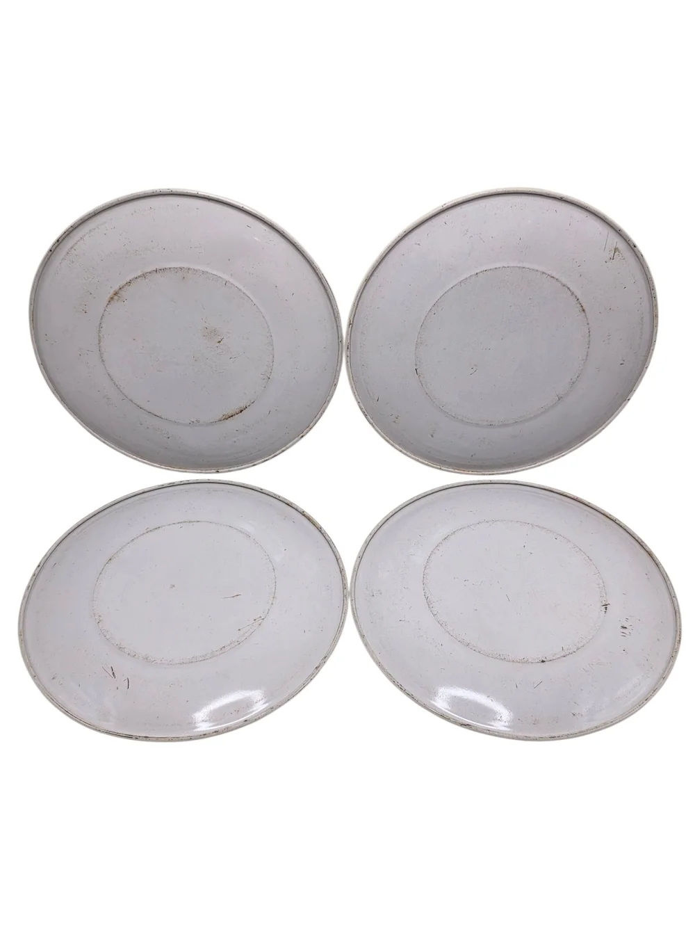 Vintage 1970s Sunnie Miss Pink Rainbow 8 Piece Tin Plate and Saucer Toy Set
